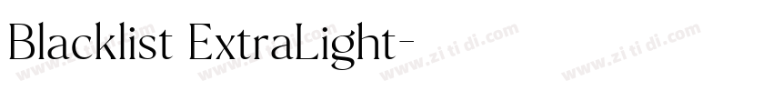 Blacklist ExtraLight字体转换